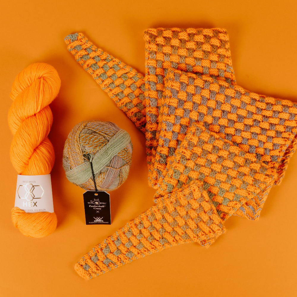 Woven Checks Skinny Scarf